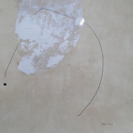 Peinture abstract beige C 135 par Wilms Hilde | Tableau Abstrait Acrylique, Collage, Feuille d'or