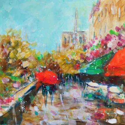 Peinture Beautiful day par Solveiga | Tableau Impressionnisme Acrylique Architecture, Scènes de vie, Urbain