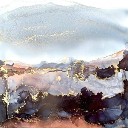 Peinture Poésie minérale 2065 par Depaire Silvia | Tableau Abstrait Acrylique Minimaliste, Noir & blanc, Paysages