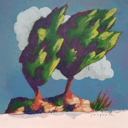 Gemälde Le nuage von Pasquale | Gemälde Figurativ Acryl Architektur, Landschaften, Natur, Pop-Ikonen