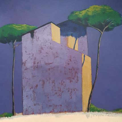 Painting La maison cachée by Pasquale | Painting Figurative Acrylic Architecture, Landscapes, Nature