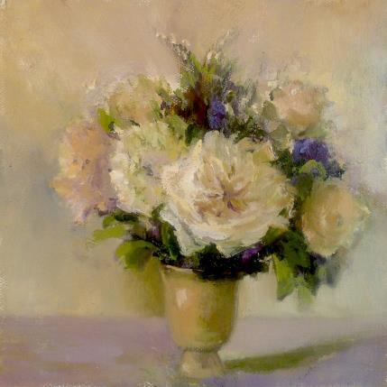 Painting F2009 Bouquet Élégant en Vase Crème by Malynovska Iryna | Painting Impressionism Oil Pop icons, Still-life
