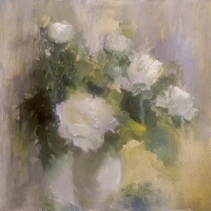 Painting F3010 Éclat de Roses Blanches by Malynovska Iryna | Painting Impressionism Oil Nature