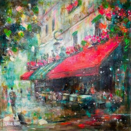 Painting Summer in Paris by Solveiga | Painting Impressionism Acrylic Urban