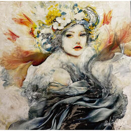 Painting La Lola II by Bofill Laura | Painting Figurative Acrylic, Resin Portrait