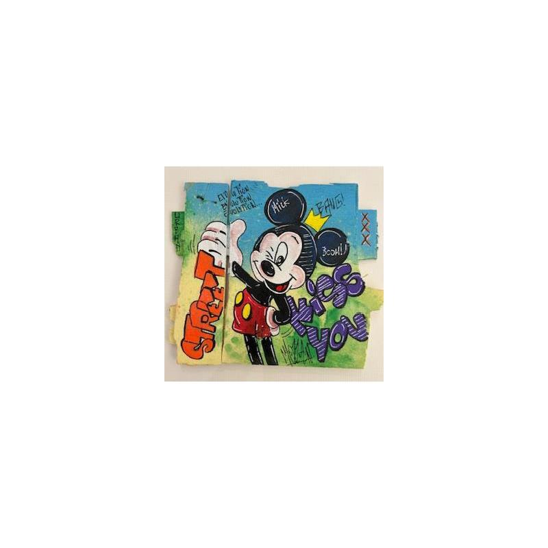 Peinture   MICK par Molla Nathalie  | Tableau Pop-art Icones Pop Bois Acrylique Posca