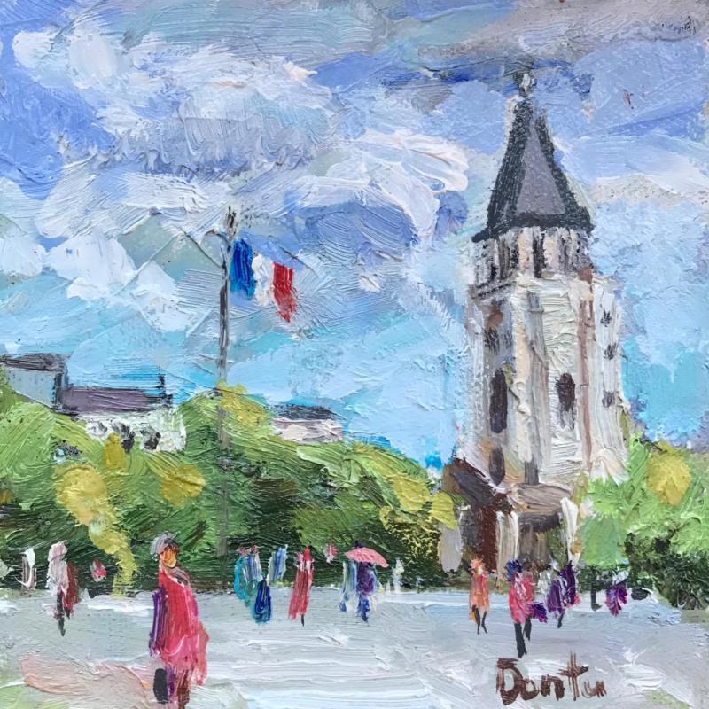 Painting L’église Saint-Germain de Près  by Dontu Grigore | Painting Figurative Urban Oil