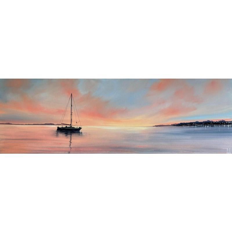 Pintura A la lisière du matin por Guillet Jerome | Pintura Figurativo Paisajes Urbano Aceite