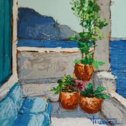 Painting ENCANTO by Escobar Francesca | Painting Figurative Acrylic, Wood Marine