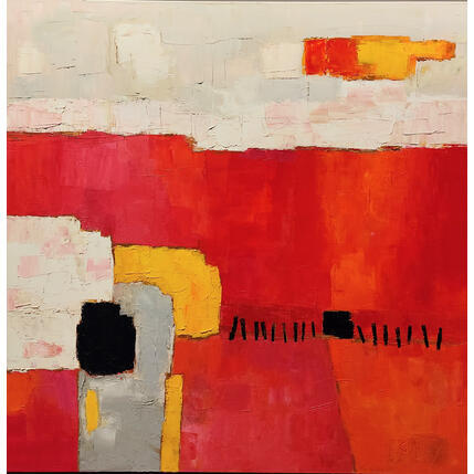 Peinture Intense par Shelley | Tableau Abstrait Huile Minimaliste