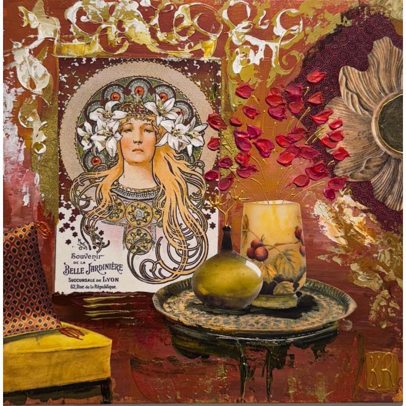 Peinture La belle Jardinière par Romanelli Karine | Tableau Figuratif Acrylique Collage