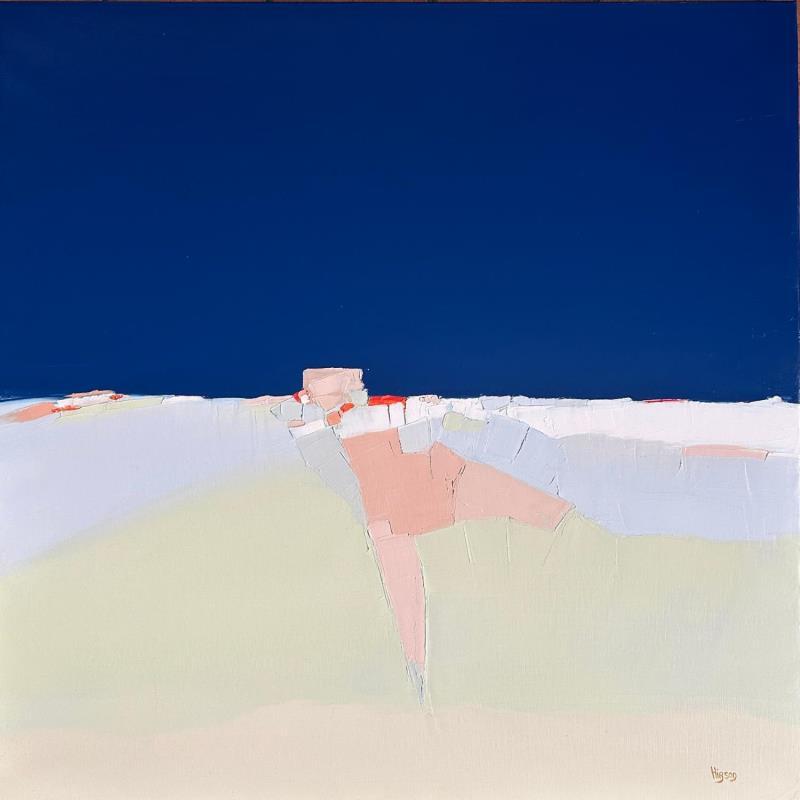 Peinture Douceur d'hiver par Hirson Sandrine  | Tableau Abstrait Paysages Nature Minimaliste Huile