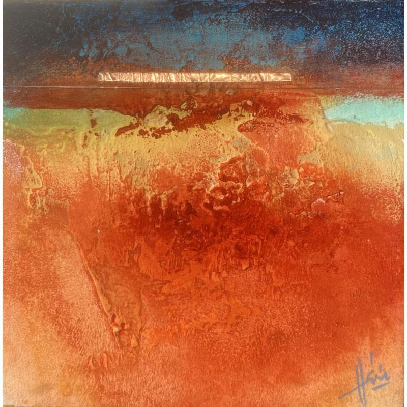 Painting Abstraction 3197 by Hévin Christian | Painting Abstract Minimalist Metal Oil Acrylic