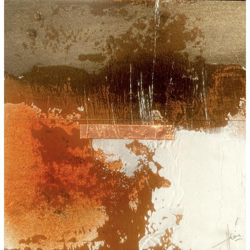 Painting Abstraction 3195 by Hévin Christian | Painting Abstract Minimalist Metal Oil Acrylic