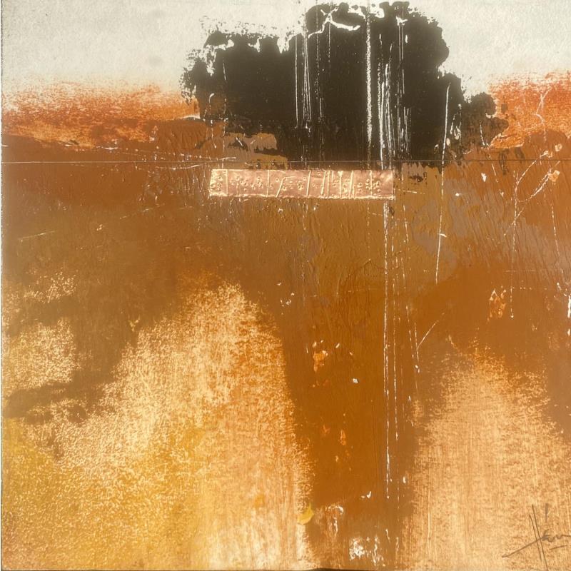 Peinture Abstraction 3182 par Hévin Christian | Tableau Abstrait Minimaliste Métal Huile Acrylique