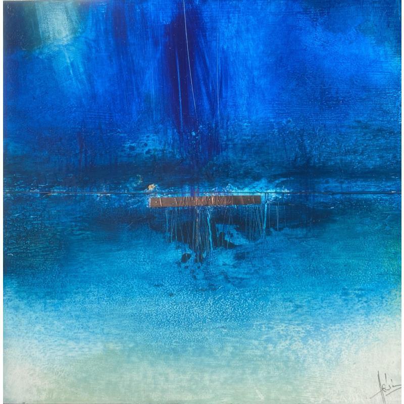 Peinture Abstraction 3178 par Hévin Christian | Tableau Abstrait Minimaliste Métal Huile Acrylique