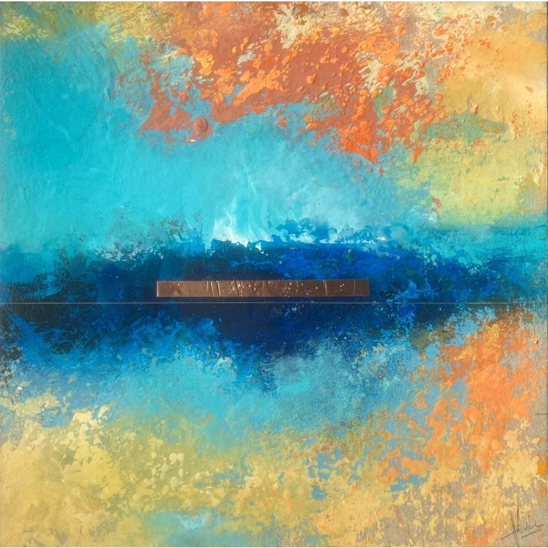 Peinture Abstraction 3179 par Hévin Christian | Tableau Abstrait Minimaliste Métal Huile Acrylique