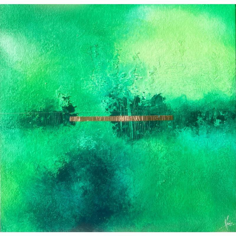 Peinture Abstraction 3163 par Hévin Christian | Tableau Abstrait Minimaliste Métal Huile Acrylique