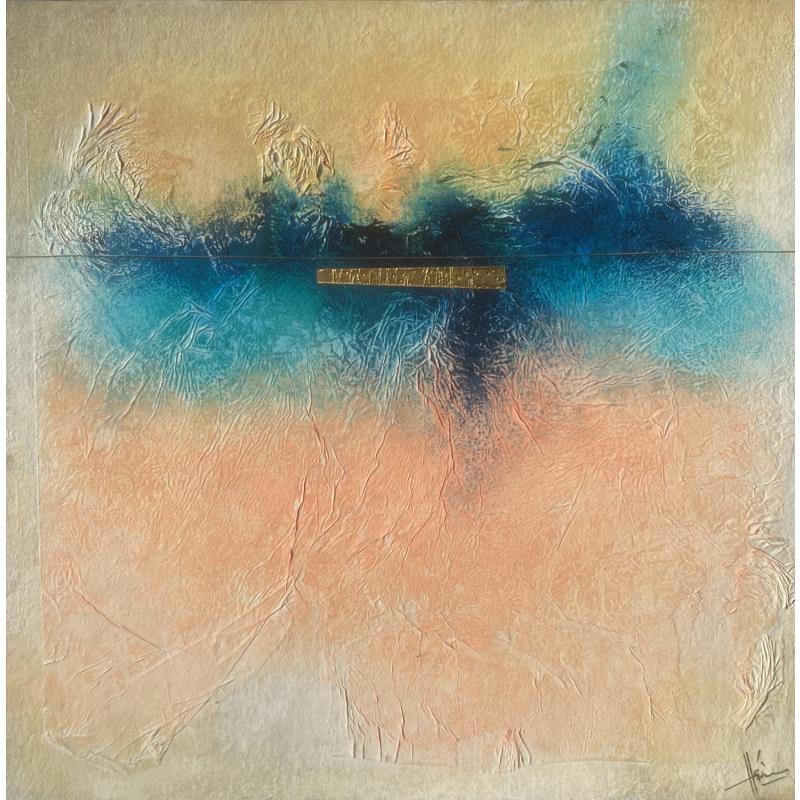 Pintura Abstraction 3166 por Hévin Christian | Pintura Abstracto Minimalista Metal Aceite Acrílico