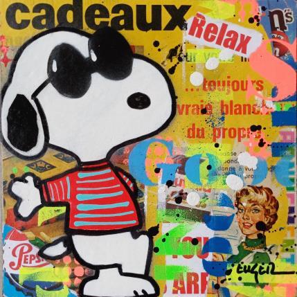 Gemälde RELAX von Euger Philippe | Gemälde Pop-Art Acryl, Collage Pop-Ikonen