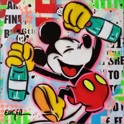 Gemälde I LOVE CHAMPAGNE von Euger Philippe | Gemälde Pop-Art Acryl, Collage Pop-Ikonen