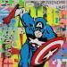 Painting SUPER HEROS by Euger Philippe | Painting Pop-art Pop icons Acrylic Gluing