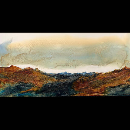 Peinture 100x50 Bronze Age 1945 par Depaire Silvia | Tableau Abstrait Acrylique Marine, Minimaliste, Paysages