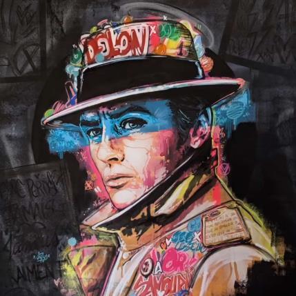 Painting Alain DELON - Le Samouraï by Sufyr | Painting Street art Graffiti, Posca Pop icons, Portrait