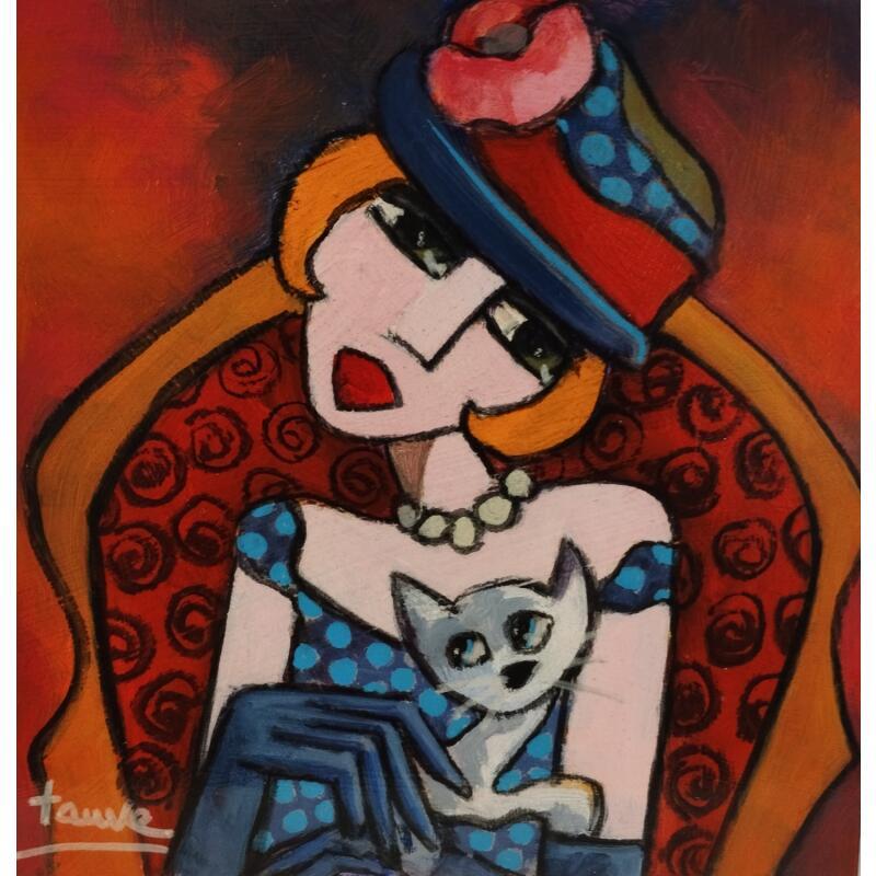 Painting Caline et sa maîtresse by Fauve | Painting Figurative Life style Oil Acrylic