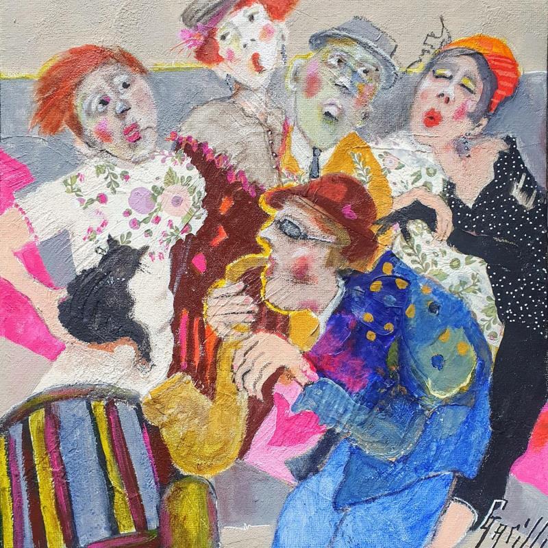 Pintura Une histoire jazzy  por Garilli Nicole | Pintura Figurativo Life style Acrílico