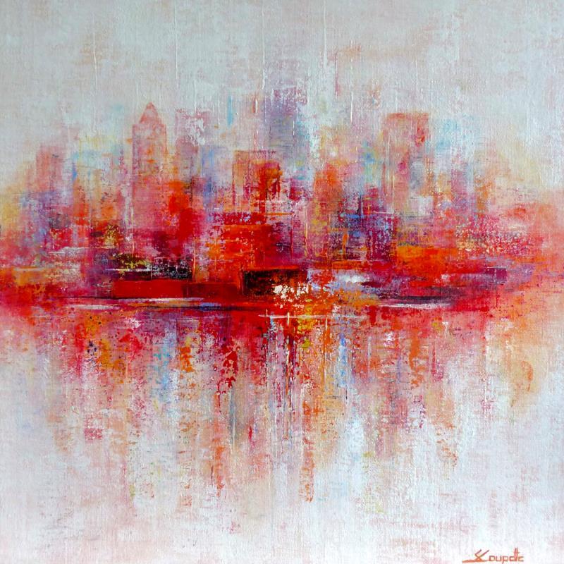 Painting Discover The Skyline by Coupette Steffi | Painting Figurative Urban Acrylic
