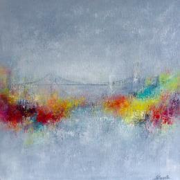 Peinture Dreamy City par Coupette Steffi | Tableau Figuratif Acrylique Urbain