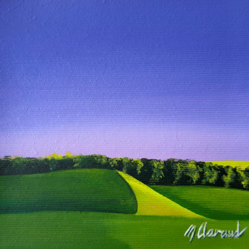 Painting GLOW ON THE HILLS by Clavaud Morgane | Painting Figurative Landscapes Nature Acrylic