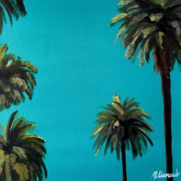 Painting PALM AVENUE by Clavaud Morgane | Painting Figurative Acrylic Landscapes