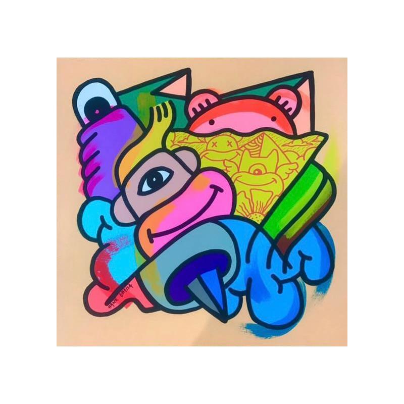 Peinture Bauhaus Three par Hank China | Tableau Pop-art Acrylique Posca