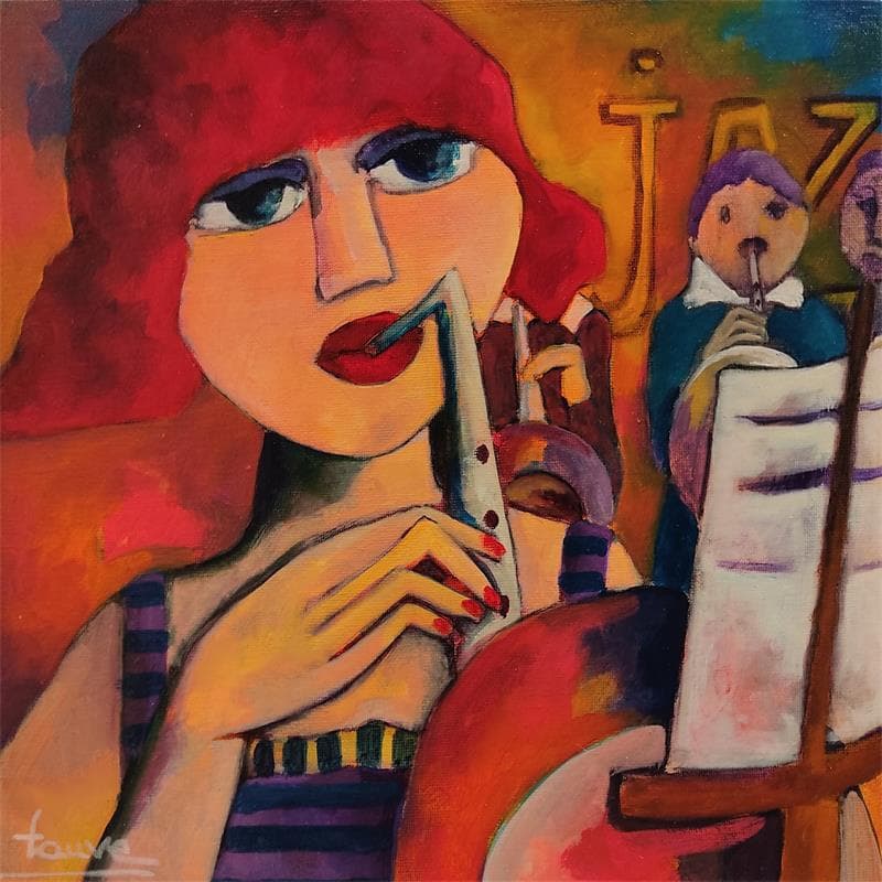 Gemälde Les amis von Fauve | Gemälde Figurativ Alltagsszenen Acryl