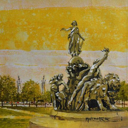 Peinture PLAZA DE LA NACION par Rodriguez Rio Martin | Tableau Impressionnisme Huile Urbain
