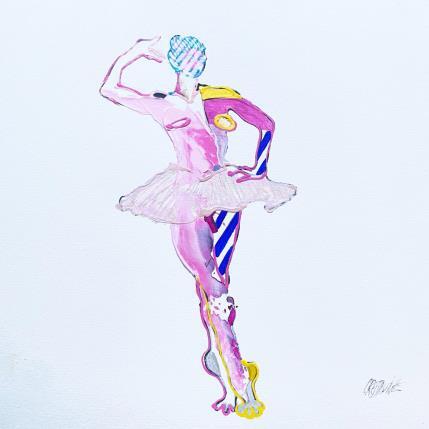 Pintura Relevé rayures bleues  por Cressanne | Pintura Figurativo Acrílico, Ink Desnudo