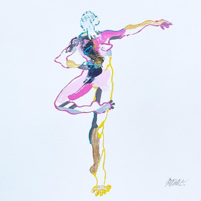 Pintura Retiré turquoise  por Cressanne | Pintura Figurativo Desnudo Acrílico Ink