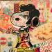 Peinture Snoopy elvis par Kikayou | Tableau Pop-art Icones Pop Graffiti Acrylique Collage