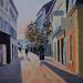 Peinture Rueil, rue Paul Vaillant Couturier par Martin Laurent | Tableau Figuratif Urbain Scènes de vie Huile