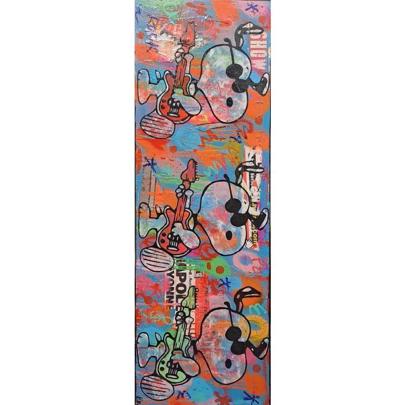 Peinture Snoopy rock by 3 par Kikayou | Tableau Pop-art Acrylique, Collage, Graffiti Icones Pop