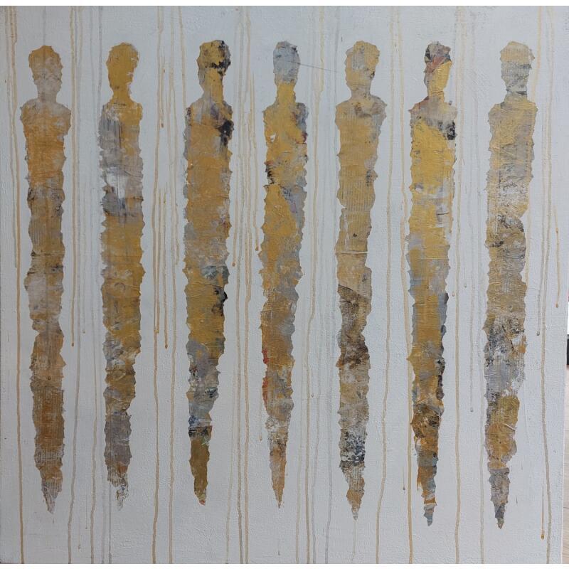 Gemälde Le rêve des fées von Rocco Sophie | Gemälde Art brut Acryl Collage Sand