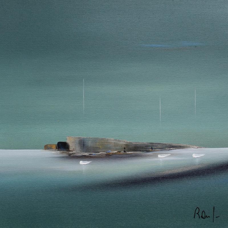 Painting Horizon marin 68 by Roussel Marie-Ange et Fanny | Painting Figurative Marine Minimalist Oil