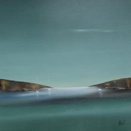 Painting Instant d'émotion 68 by Roussel Marie-Ange et Fanny | Painting Figurative Oil Marine, Minimalist