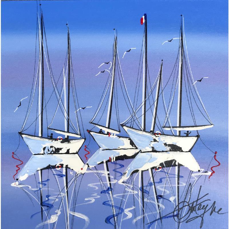 Painting En avant les voiles by Fonteyne David | Painting Figurative Marine Acrylic