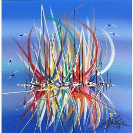 Painting La mer en fête by Fonteyne David | Painting Figurative Acrylic Marine