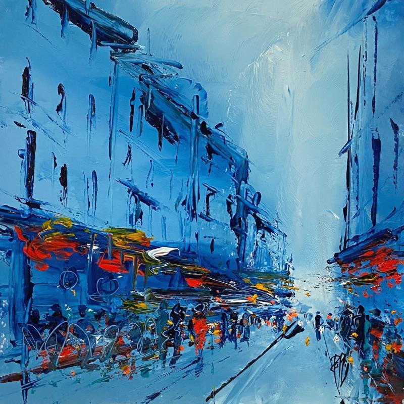 Painting Soir de ville by Raffin Christian | Painting Figurative Urban Oil