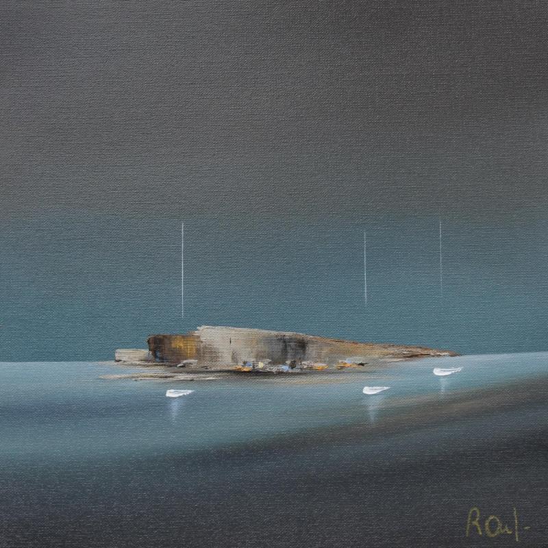 Painting Plénitude 70 by Roussel Marie-Ange et Fanny | Painting Figurative Marine Minimalist Oil