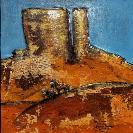 Painting Coyotes in Daylight in Arizona by Maury Hervé | Painting Raw art Animals